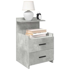 Mesitas de noche 2 unidades con 2 cajones gris