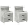 Mesitas de noche 2 unidades con 2 cajones gris hormigón 40x36,5x62 cm | Foro24.es | Tu tienda online para hogar, jardín y más Foro24.es