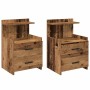 Mesitas de noche 2 unidades con 2 cajones madera vieja 40x36,5x62 cm | Foro24.es | Tu tienda online para hogar, jardín y más Foro24.es
