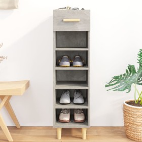 Mueble zapatero madera contrachapada gris hormigón 30x35x105 cm