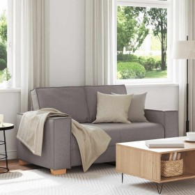 Sofá de 2 plazas de tela gris topo, 120 cm