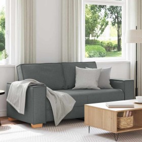 Sofá de 2 plazas de tela gris oscuro, 140 cm