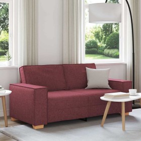 Sofá de 2 plazas rojo vino 140 cm tela
