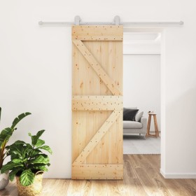 Puerta corredera con herrajes madera maciza de pino 70x210 cm de , Puertas - Ref: Foro24-3203098, Precio: 172,50 €, Descuento: %
