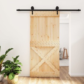 Puerta corredera con herrajes madera maciza de pino 95x210 cm by , Doors - Ref: Foro24-3203246, Price: 206,47 €, Discount: %