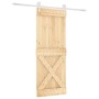 Puerta corredera con herrajes madera maciza de pino 80x210 cm by , Doors - Ref: Foro24-3203267, Price: 189,63 €, Discount: %