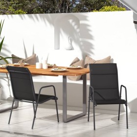 Sillas de jardín 2 unidades acero y textilene negro von , Gartenstühle - Ref: Foro24-316820, Preis: 59,22 €, Rabatt: %