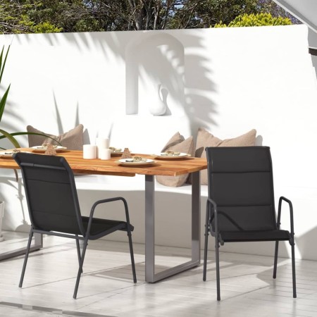 Sillas de jardín 2 unidades acero y textilene negro von , Gartenstühle - Ref: Foro24-316820, Preis: 59,22 €, Rabatt: %