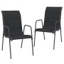 Sillas de jardín 2 unidades acero y textilene negro von , Gartenstühle - Ref: Foro24-316820, Preis: 59,22 €, Rabatt: %