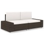 Sofá seccional de 2 plazas de ratán sintético marrón de , Sofás modulares de exterior - Ref: Foro24-49515, Precio: 223,95 €