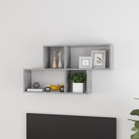 Estante de pared madera contrachapada gris