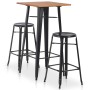 Conjunto de mesa alta y taburetes 3 piezas acero negro by , Furniture sets for kitchens and dining rooms - Ref: Foro24-276845...