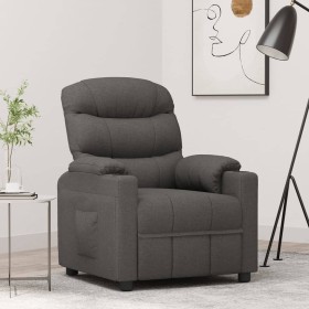 Sillón reclinable de tela gris oscuro