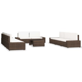Juego de muebles de jardín 10 piezas ratán