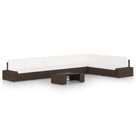Juego muebles de jardín 8 pzas y cojines ratán sintético marrón | Foro24.es | Tu tienda online para hogar, jardín y más Foro24.es