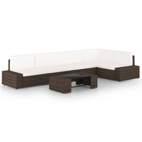 Juego de muebles de jardín 6 piezas ratán