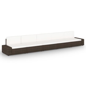 Juego muebles de jardín 5 pzas y cojines ratán