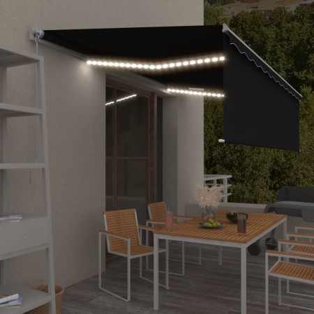 Toldo retráctil manual con persiana y luz LED antracita 5x3 m von , Markisen - Ref: Foro24-3069344, Preis: 473,70 €, Rabatt: %