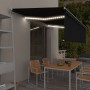 Toldo retráctil manual con persiana y luz LED antracita 5x3 m
