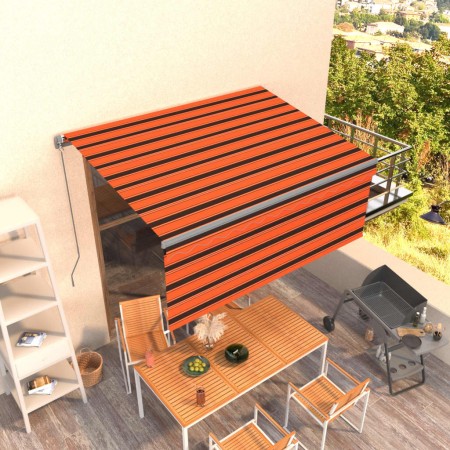 Toldo retráctil manual con persiana naranja y marrón 3,5x2,5 m | Foro24.es | Tu tienda online para hogar, jardín y más Foro24.es