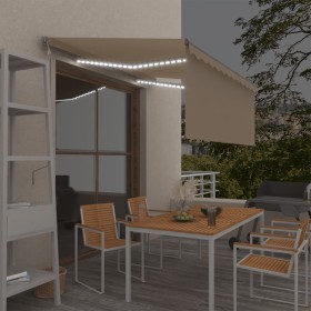 Toldo automático con persiana LED sensor de viento crema 3x2,5m by , Awnings - Ref: Foro24-3069392, Price: 473,80 €, Discount: %