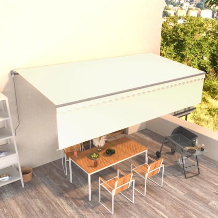 Toldo retráctil manual con persiana crema 6x3 m by , Awnings - Ref: Foro24-3069477, Price: 436,89 €, Discount: %