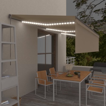 Toldo retráctil manual con persiana y luz LED crema 6x3 m von , Markisen - Ref: Foro24-3069482, Preis: 481,63 €, Rabatt: %
