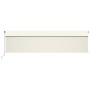 Toldo retráctil manual con persiana y luz LED crema 6x3 m