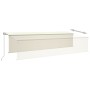 Toldo retráctil manual con persiana y luz LED crema 6x3 m