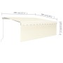 Toldo retráctil manual con persiana color crema 4x3 m de , Toldos - Ref: Foro24-3069297, Precio: 454,71 €, Descuento: %