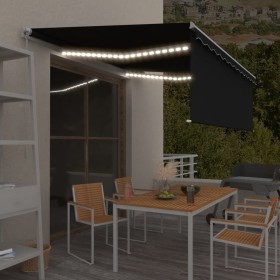 Toldo retráctil manual con persiana y LED antracita 4x3 m de , Toldos - Ref: Foro24-3069304, Precio: 355,72 €, Descuento: %