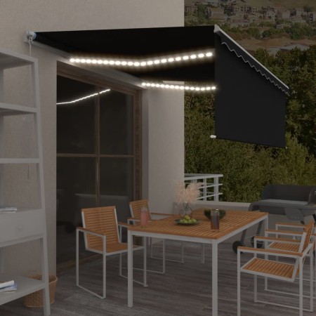 Toldo retráctil manual con persiana y LED antracita 4x3 m von , Markisen - Ref: Foro24-3069304, Preis: 369,16 €, Rabatt: %