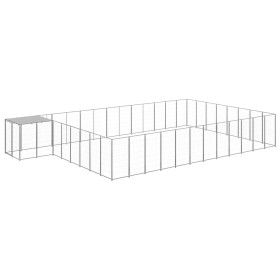 Perrera plateada 30,25 m² acero von , Hundehütten und Zäune - Ref: Foro24-3082236, Preis: 600,95 €, Rabatt: %