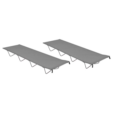 Camas de camping 2 uds tela Oxford y acero gris 180x60x19 cm | Foro24.es | Tu tienda online para hogar, jardín y más Foro24.es