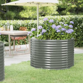 Jardinera arriate acero recubrimiento polvo gris 100x100x68 cm von , Töpfe und Pflanzgefäße - Ref: Foro24-319054, Preis: 46,4...