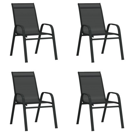 Sillas de jardín apilables 4 unidades textilene negro | Foro24.es | Tu tienda online para hogar, jardín y más Foro24.es