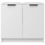 Badezimmerschrank aus weißem Sperrholz, 64,5 x 33,5 x 59 cm von vidaXL, Schließfächer und Lagerschränke - Ref: Foro24-811304,...