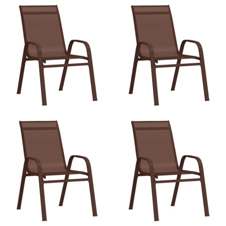 Sillas de jardín apilables 4 unidades textilene marrón | Foro24.es | Tu tienda online para hogar, jardín y más Foro24.es