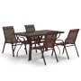 Juego de comedor de jardín 5 piezas con cojines marrón y negro by , Garden sets - Ref: Foro24-3095983, Price: 307,36 €, Disco...