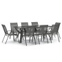 Juego de comedor de jardín 9 piezas gris y negro | Foro24.es | Tu tienda online para hogar, jardín y más Foro24.es