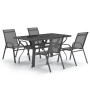 Juego de comedor para jardín 5 piezas con cojines gris y negro by , Garden sets - Ref: Foro24-3095981, Price: 322,67 €, Disco...