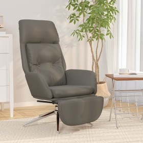 Sillón de relax y reposapiés cuero auténtico y sintético gris by , Armchairs - Ref: Foro24-3097745, Price: 185,74 €, Discount: %