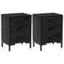 Mesitas de noche 2 uds madera maciza de pino negro 40x30x55 cm | Foro24.es | Tu tienda online para hogar, jardín y más Foro24.es