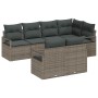 Conjunto de sofá de jardín 7 pcs Gris Poliratán
