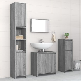 Set de muebles de baño 4 pzas madera