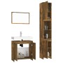 Set de muebles baño 3 pzas madera contrachapada roble ahumado de , Muebles de baño - Ref: Foro24-3152719, Precio: 166,39 €