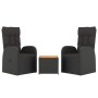 Juego salón jardín 3 pzas madera acacia ratán sintético negro by , Garden sets - Ref: Foro24-3157649, Price: 380,10 €, Discou...