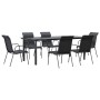 Juego de comedor para jardín 7 piezas acero y textilene negro | Foro24.es | Tu tienda online para hogar, jardín y más Foro24.es