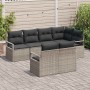 Conjunto de sofá de jardín 7 pcs Gris Poliratán