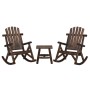 Juego de muebles de jardín 3 piezas madera maciza de abeto
